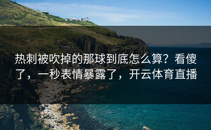 热刺被吹掉的那球到底怎么算？看傻了，一秒表情暴露了，开云体育直播