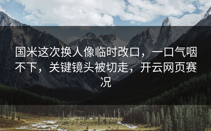 国米这次换人像临时改口，一口气咽不下，关键镜头被切走，开云网页赛况