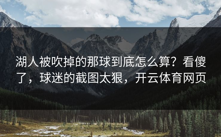 湖人被吹掉的那球到底怎么算？看傻了，球迷的截图太狠，开云体育网页