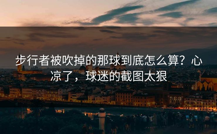 步行者被吹掉的那球到底怎么算？心凉了，球迷的截图太狠